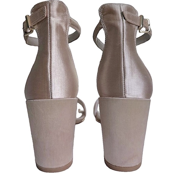 Kenneth Cole Lex OpenToe Block Heel Ankle Strap Sandals Champagne/Gold shoes 6.5 - Picture 7 of 8